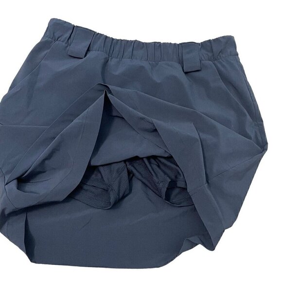 Athleta Faux Wrap Tulip Hem Skort Skirt Pockets Tennis Pickleball Black sz Small - Picture 3 of 8